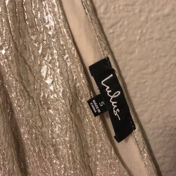 Lulu’s Gold Floor Length Formal Event Dress - Picture 3 of 7